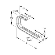 Niedax - Ausleger für Kabeltragsystem Deckentragekonsole TKSUG 150 H=172mm,B=211mm