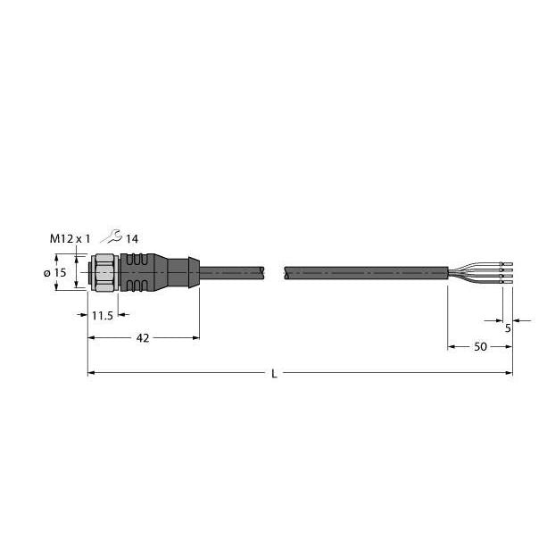 Turck - Konfektioniertes Sensor-Aktor-Kabel Aktuator- u. Sensorleitung RKCV4.4T-30/TEL PVC