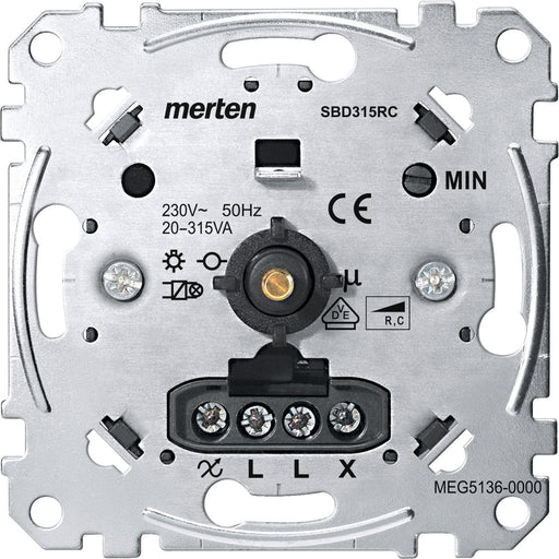 Merten - Dimmer Drehdimmer-Einsatz MEG5136-0000 f.kap.Last 20-315W