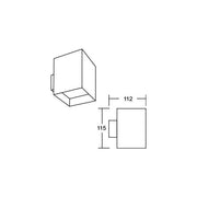 Brumberg Leuchten - Decken-/Wandleuchte Wand-Anbaumodul quadr. 45204560 schwarz/weiß