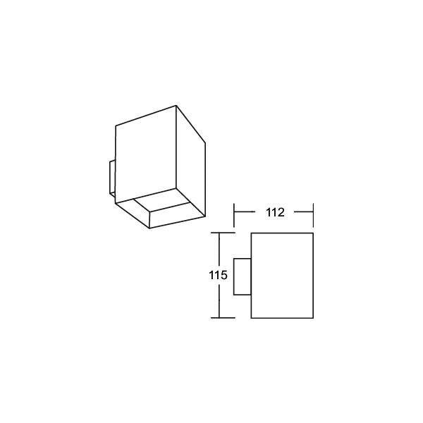 Brumberg Leuchten - Decken-/Wandleuchte Wand-Anbaumodul quadr. 45204560 schwarz/weiß