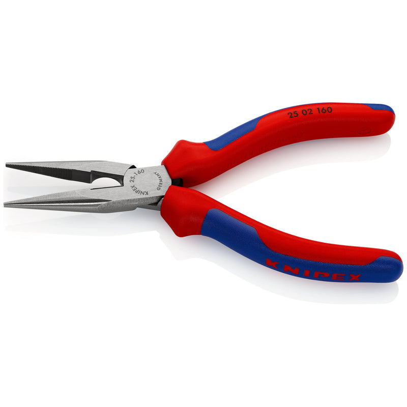 Knipex - Flachzange Flachrundzange 25 02 160 SB mit Schneide, 160mm
