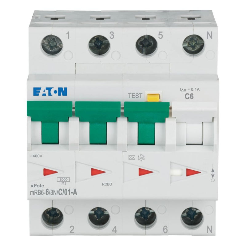 Eaton - Kombination FI-Schalter/Leitungsschutzschalter FI/LS Kombination mRB6-6/3N/C/01-A 6A 100mA