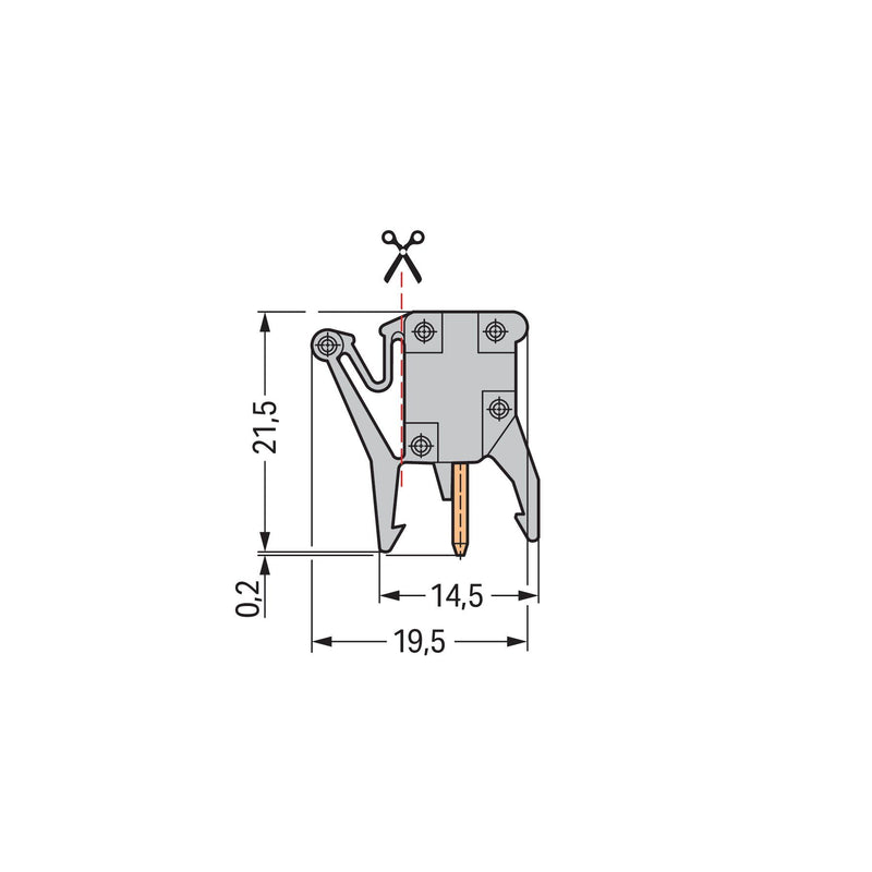 WAGO - Prüfstecker Prüfadapter 249-110 1-polig,grau − 25 Stück
