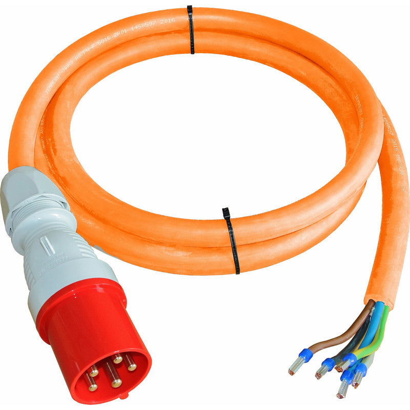 Walther Werke - Netzanschlussleitung CEE-Anschlussleitung 5,0m 39600516050008 Stecker 63A5P400V6h