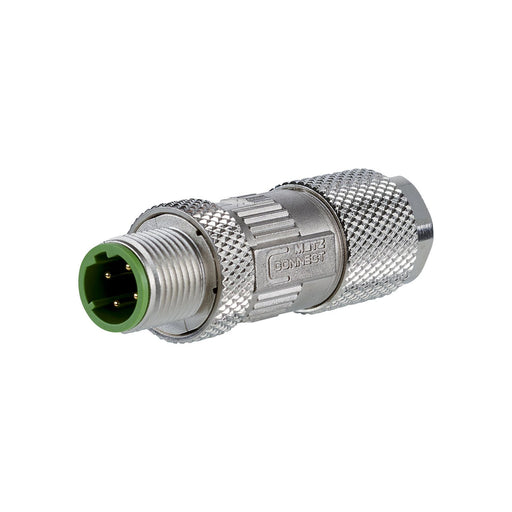 Metz Connect - Rundsteckverbinder, feldkonfektionierbar (Industriesteckverbinder) M12 Stecker MNF881A115 D-kodiert,IP67 Cat.5 − 10 Stück