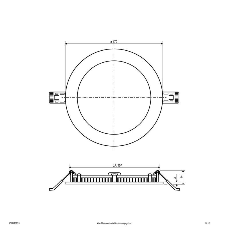 EVN Lichttechnik - Decken-/Wandleuchte LED-Einbaupanel LTR170925