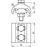 DEHN - Verbinder für Blitzschutz Parallelverbinder PV5.12.5SKM8X#306105