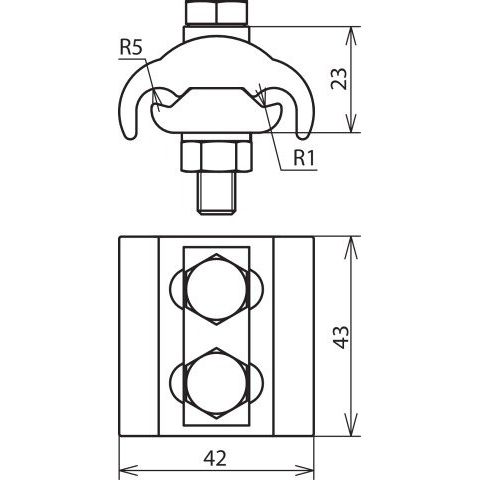 DEHN - Verbinder für Blitzschutz Parallelverbinder PV5.12.5SKM8X#306105