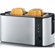 Severin - Toaster Langschlitztoaster AT 2590 eds-geb/sw 4 Scheiben