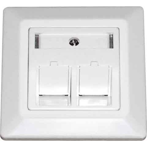 Dätwyler IT Infra - Kommunikationsanschlussdose Kupfer UP-K Dose,leer,schräg 185867 rws f.2xRJ45 KeysMod