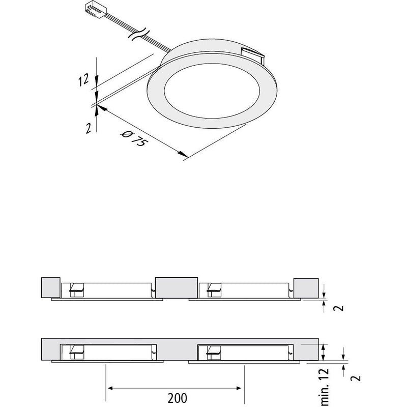 Hera - Downlight/Strahler/Flutlicht LED-Einbauleuchte 20203178002 edelstahloptik 3000K
