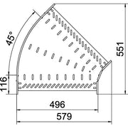 OBO Bettermann - Bogen für Kabelrinne Bogen 45 Grad RB 45 850 FS 85x500 bandverzinkt