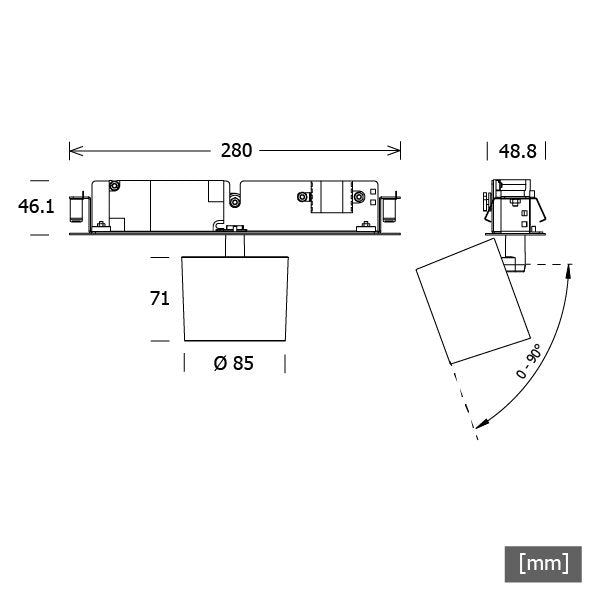LTS Licht&Leuchten - Downlight/Strahler/Flutlicht Strahlereinsatz LK-ORYO 060. #672179 940, DALI, ws