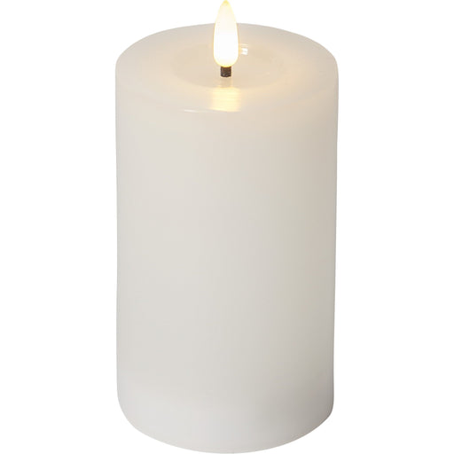 Star Trading - Festbeleuchtung LED-Wachskerze 061-41-1 weiß 7,5x15 flack