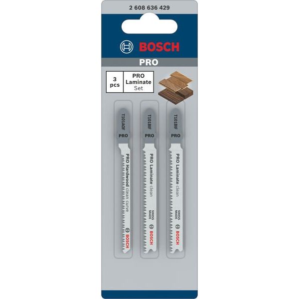 Bosch - Sägeblatt Sortiment PRO Laminate Set, 2608636429 T-Schaft, 3-tlg