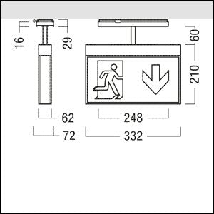 Zumtobel Group - Sicherheitsleuchte LED-Rettungszeichenleuchte CROSSIGN 1 #42936411