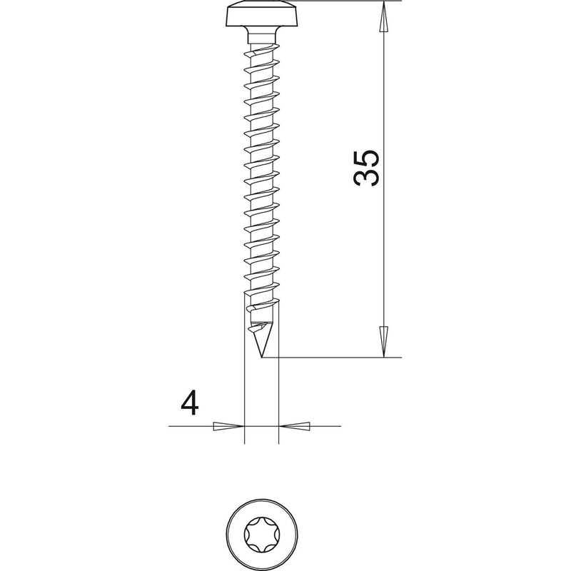 OBO Bettermann - Holz-/Spanplattenschraube Golden-Sprintschraube 4758T 4.0x35 − 200 Stück