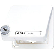 Jung - Abdeckrahmen Klappdeckel aws CD 590 BFSLNAKL WW m.Sicherheitsschloss