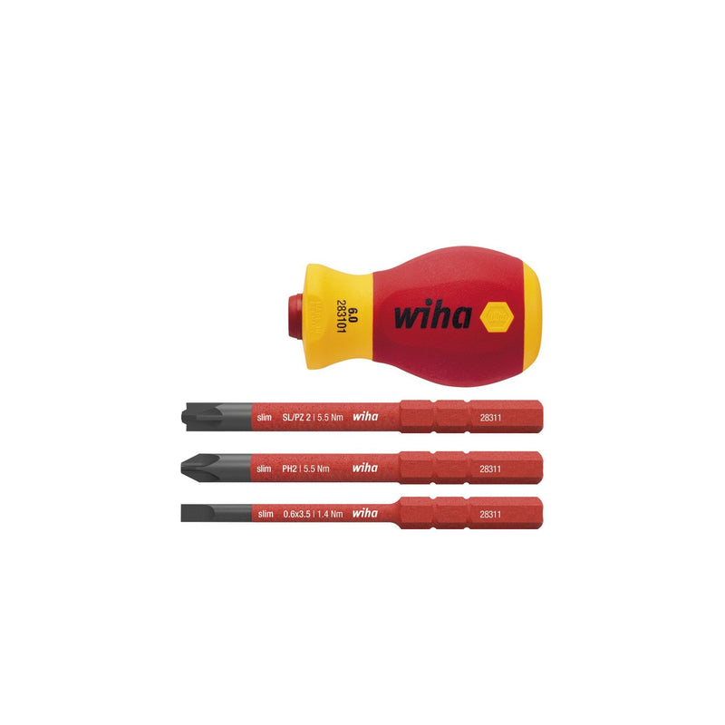 Wiha - Schraubendreherset Stubby Griff SB 2831-0101 VDE Slim Vario