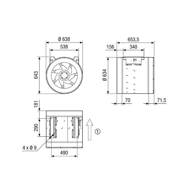 Maico - Ventilator für Rohreinbau Diagonal-Ventilator EDR 63-2 für Rohreinbau