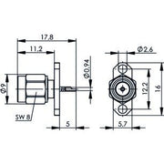 Telegärtner - Koax-Steckverbinder SMA-Flanschstecker 2-Loch 100024627 AU − 5 Stück