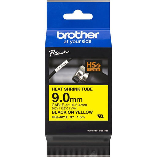 Brother - Schrumpfschlauch Schrumpfschlauchkassette HSe-621E ge/sw, 9,0mm, 1,5m