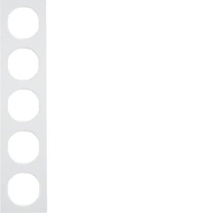 Berker - Abdeckrahmen Rahmen pows/gl 10152289 5fach