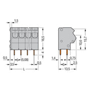 WAGO - Leiterplattenklemme 254-456/000-004 2,5mm² − 35 Stück