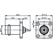 Telegärtner - Koax-Steckverbinder BNC-Flanschbuchse 100023567 75Ohm löt − 5 Stück