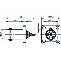 Telegärtner - Koax-Steckverbinder BNC-Flanschbuchse 100023567 75Ohm löt − 5 Stück