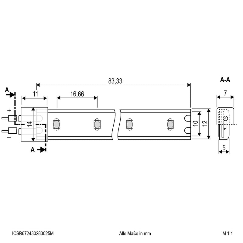 EVN Lichttechnik - Lichtschlauch/-band LED-Strip ICSB672430283025M 25m blau IC 24VDC