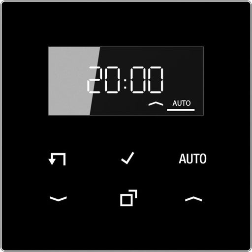 Jung - Zeitschalter für Installationsschalterprogramme Timer Standard 6 Sens.Tast LS 1750 D SW DisplayEchtglasfront