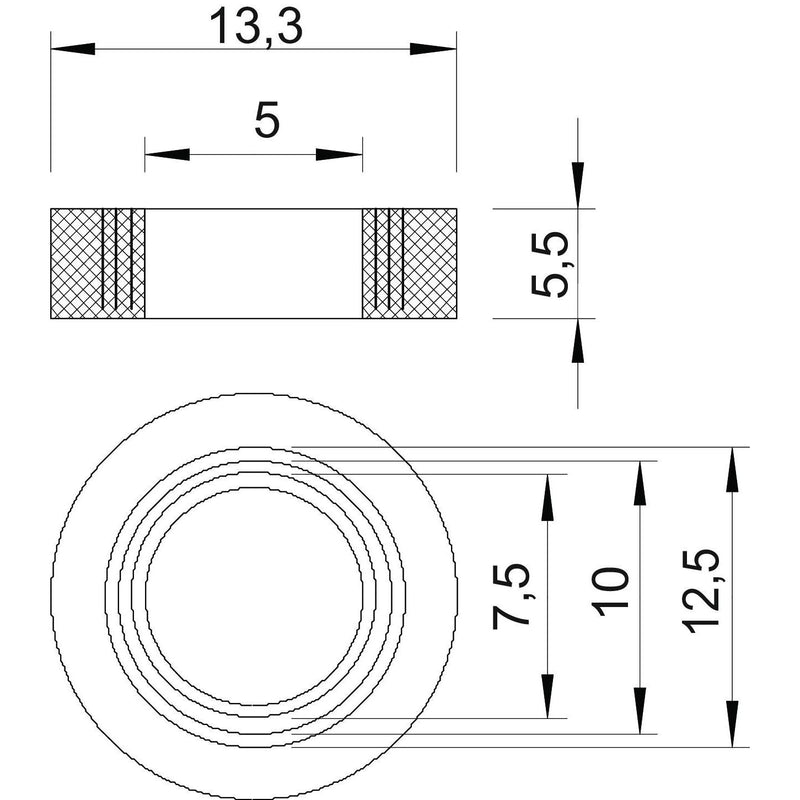 OBO Bettermann - Einschnittring 107 B PG9 Gummi − 100 Stück