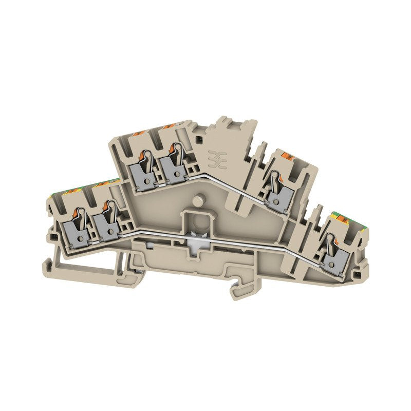 Weidmüller - Durchgangs-Reihenklemme Klemme A2T 2.5 3C FT-PE PUSH IN, 2.5 mm² − 50 Stück