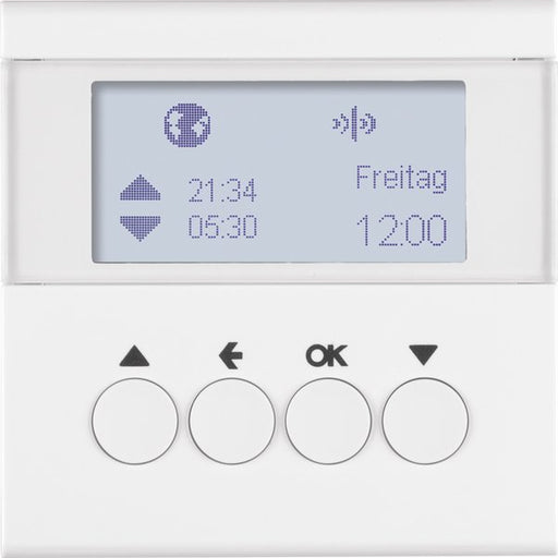 Berker - Bussystem-Zeitschaltuhr KNX-Funk Jalousieschaltuhr 85745189 polarweiß glänzend