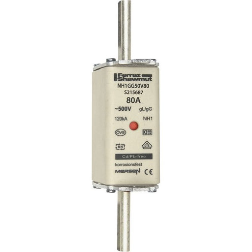 Mersen - Messersicherung NH-Sicherungseinsatz SF NH1GG50V80 Gr.1 gG 80A/500V KM