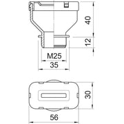 OBO Bettermann - Kabelverschraubung Flachkabelverschraubung 106 FL M25 6 30 f.Fl.Kabel4-6 − 25 Stück