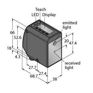 Turck - Optischer Abstandssensor Opto-Sensor LTF24KC2LDQ Lichttaster − 1 Stück