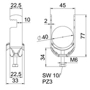 OBO Bettermann - Bügelschelle BS-F1-M-40 FT 34-40mm − 100 Stück