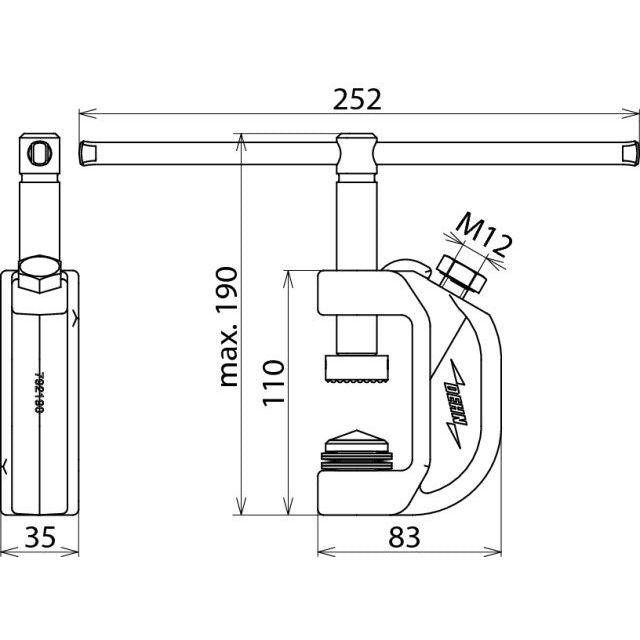 DEHN - Anschlusselement für EuK-Vorrichtung Erdungsfräsklemme EFK FL40 SKN f.Flachprof.bis 40mm
