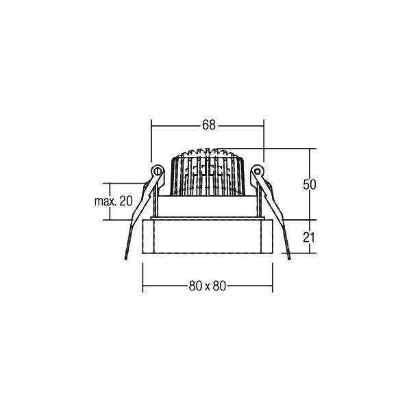 Brumberg Leuchten - Downlight/Strahler/Flutlicht LED-Einbaustrahler 13027173 350mA 2700K st.-ws