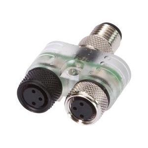 Ipf Electronic - Passiver Sensor-/Aktor-Verteiler (ohne Leitung) Verteiler, 2x M8 3polig, VK000047 M8 4polig, IP67, LED
