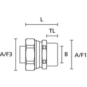 HellermannTyton - Metall-Schutzschlauch-Verschraubung Verschraubung PCS40-FMC-M40 si − 2 Stück