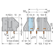 WAGO - Leiterplattenklemme 745-1406 6mm² − 24 Stück