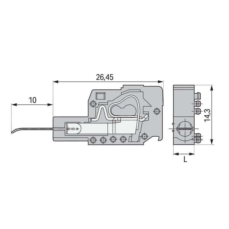 WAGO - Testadapter für Reihenklemmen Prüfsteckermodul 231-125 orange − 100 Stück