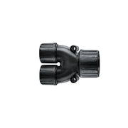 HellermannTyton - Verbinder für Wellschläuche Kunststoffverschraubung 166-25804(2) schwarz Y-Verteiler − 2 Stück