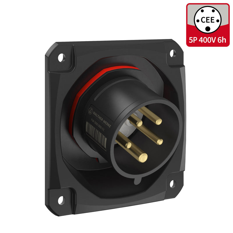 Walther Werke - CEE-Gerätestecker (IEC 60309) CEE NEO Anbaugerätestecker FW712506SK schräg 16A 5P 6h