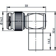 Telegärtner - Koax-Steckverbinder TNC-Kabelwinkelstecker cr 100023723 RG213/U,G42(2.7/7.1)