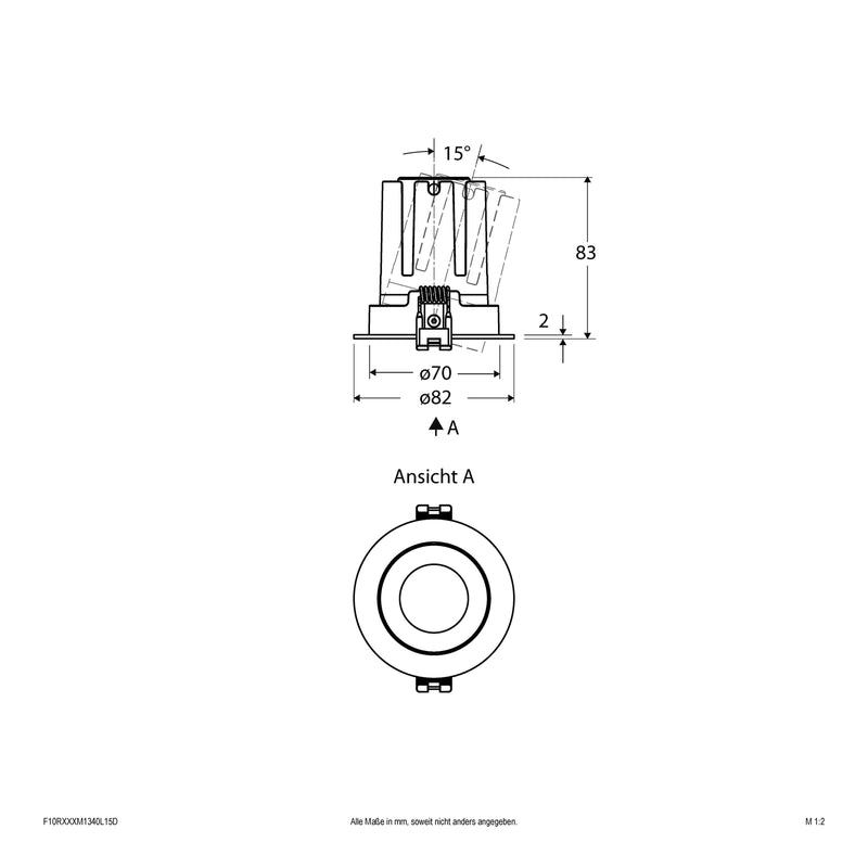 EVN Lichttechnik - Downlight/Strahler/Flutlicht LED-Einbauleuchte modular F10RXXXM1340L15D Konfigurationstype